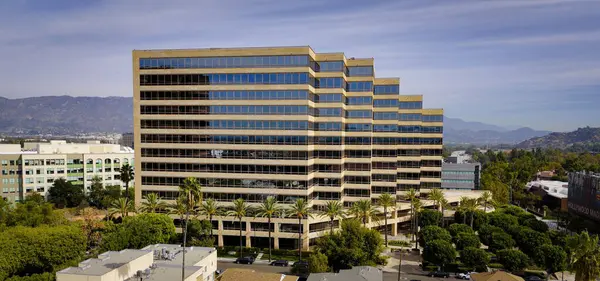Western Technology Dev Bygninger Burbank Antenne Utsikt Los Angeles Drone – stockfoto