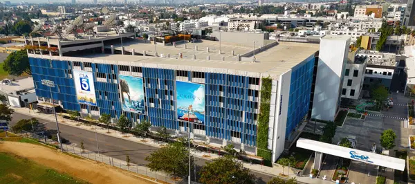 Solnedgang Bronson Studios Los Angeles Fra Oven Los Angeles Drone – stockfoto