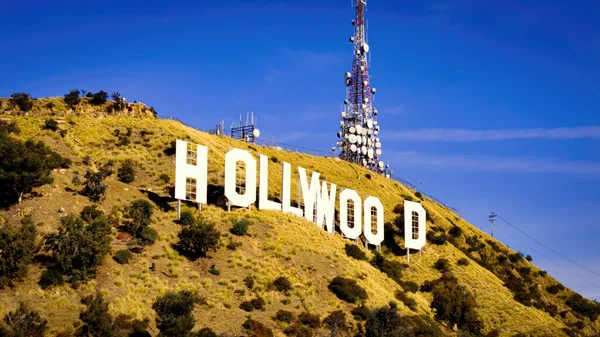 Close View Hollywood Sign Los Angeles Los Angeles Drone Footage — Stock Photo, Image