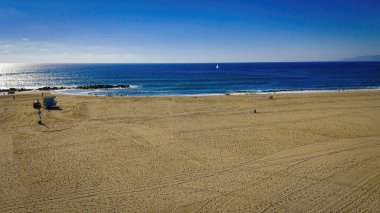 Venedik Plajı California yukarıdan güneşli bir günde Los Angeles Drone 'un hava fotoğrafçılığı