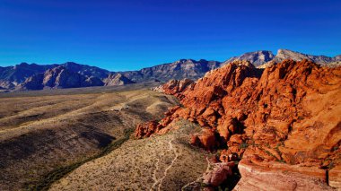 Nevada Çölü ve muhteşem manzarası ve kanyonları - hava fotoğrafçılığı