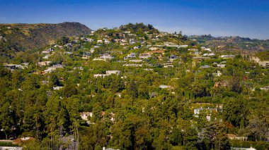Beverly Hills 'ten Los Angeles İHA görüntüleri.
