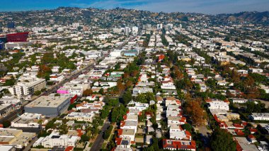 Batı Hollywood üzerinde uçuş - Los Angeles İHA görüntüleri - hava fotoğrafçılığı