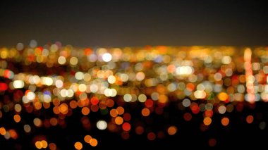 Bulanık Los Angeles şehir ışıkları gece arkaplanı - seyahat fotoğrafçılığı