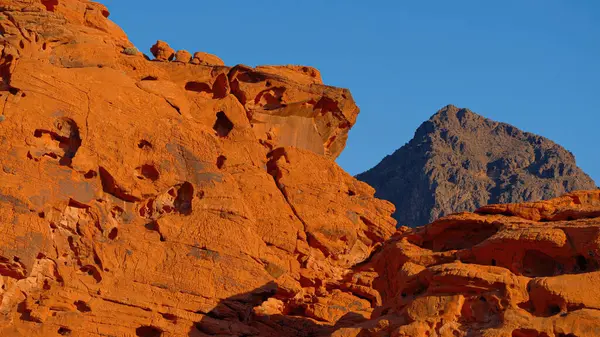 Arizona Çölü 'ndeki tipik kırmızı kayalar ve kumtaşı manzarası - seyahat fotoğrafçılığı