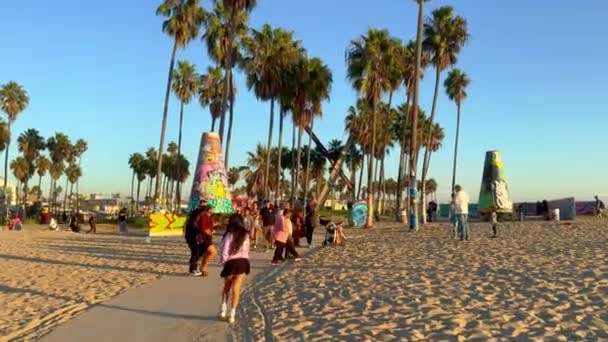 Sonnenuntergang Venice Beach Kalifornien Los Angeles Usa November 2023 — Stockvideo