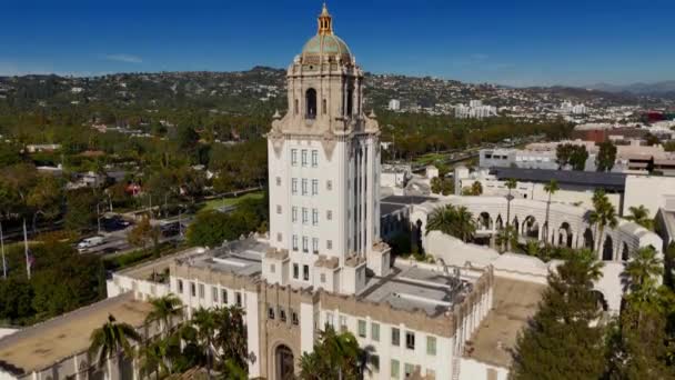 Beverly Hills City Hall Police Civic Center Felülről Los Angeles — Stock videók