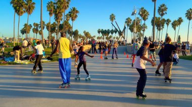 Los Angeles Venedik Plajı 'ndaki kaykay parkı popüler bir yerdir - LOS ANGELES, ABD - 5 Kasım 2023