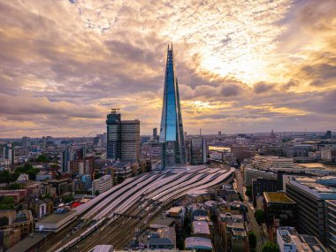 Londra şehir manzarası gün batımında - inanılmaz hava manzarası