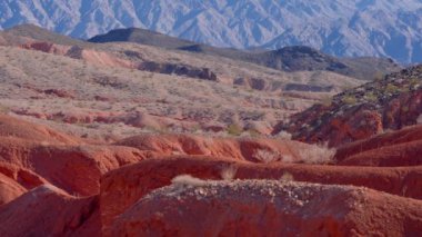 Arizona Çölü 'ndeki tipik kırmızı kayalar ve kumtaşı manzarası - seyahat fotoğrafçılığı