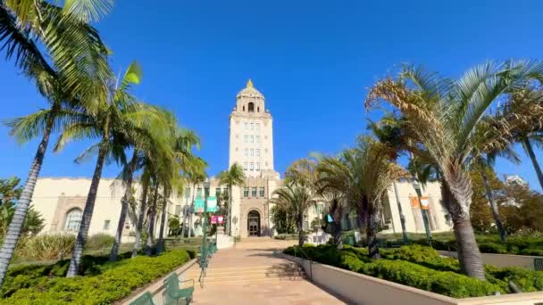 Rathaus Und Bürgerzentrum Von Beverly Hills Los Angeles Usa November — Stockvideo