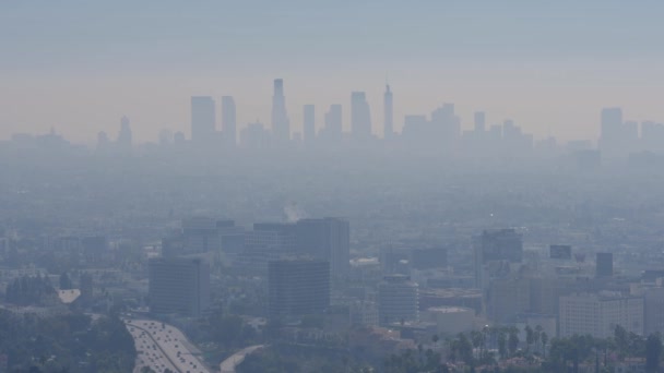 Vista Los Angeles Una Giornata Nebbiosa Fotografia Viaggio — Video Stock