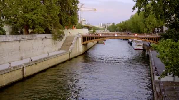 Brzegi Sekwany Popularne Miejsce Wypoczynku Paris Francja Wrzesień 2023 — Wideo stockowe