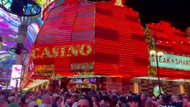 Fremont Casino Las Vegas Downtown Las Vegas Usa October 2023 — Stok Video