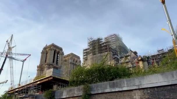 Restauration Cathédrale Notre Dame Après Incendie Paris France Septembre 2023 — Video
