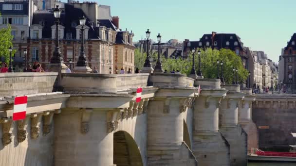 Puente Famoso París Llamado Pont Neuf Paris Francia Septiembre 2023 — Vídeos de Stock