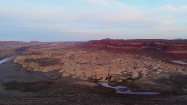 Beautiful Scenery Canyon Lands Desert Arizona Aerial View — Stock Video