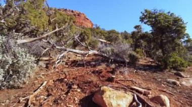 Arizona çölünde uçmak - kırmızı kayaları ile inanılmaz manzara - hava manzarası