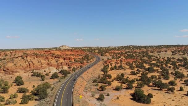 Verbazingwekkend Landschap Woestijn Van Arizona Luchtfoto — Stockvideo