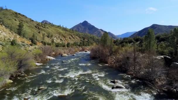 Beautiful Nature Kern River Sequoia National Forest California Aerial View — Stock Video