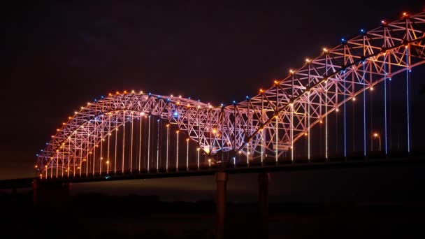 密西西比河上孟菲斯的Hernando Soto桥 旅行摄影 — 图库视频影像