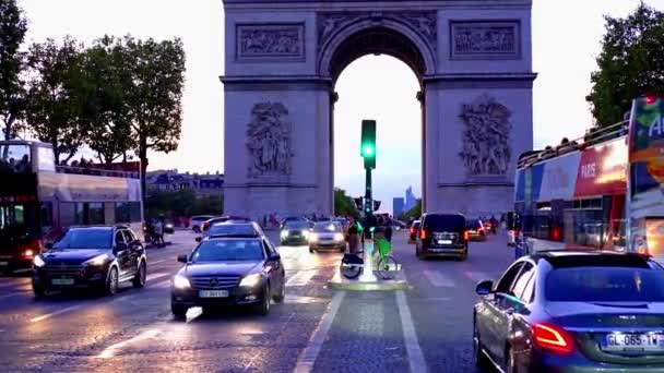 Triumph Arch Paris Por Noche Paris Francia Septiembre 2023 — Vídeos de Stock