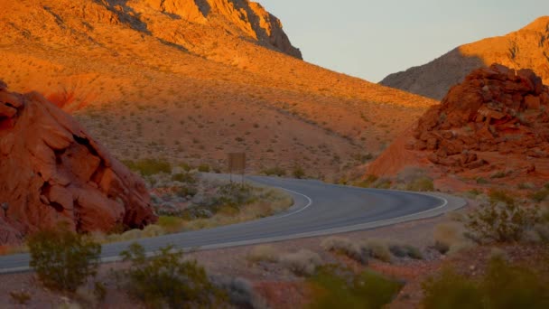 Zonsondergang Nevada Woestijn Reizen — Stockvideo