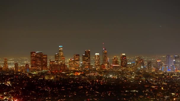 Los Ángeles Noche Vista Impresionante Las Luces Ciudad Los Ángeles — Vídeos de Stock