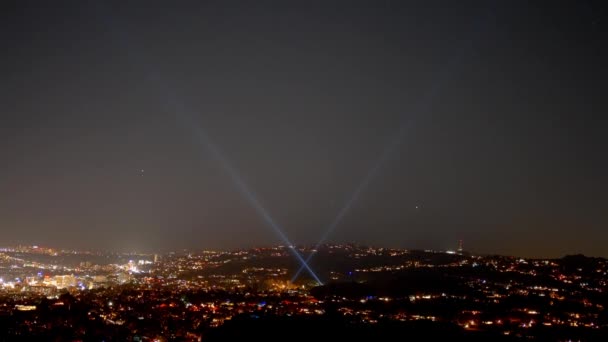 Λος Άντζελες Νύχτα Εντυπωσιακή Θέα Φώτα Της Πόλης Του Λος — Αρχείο Βίντεο