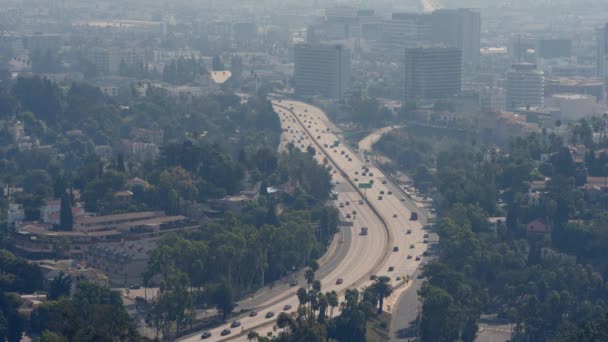 Blick Über Los Angeles Einem Nebligen Tag Reisefotos — Stockvideo
