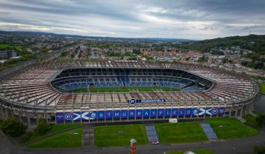 Edinburgh Murrayfield Stadyumu - hava manzaralı - EDINBURGH, SCOTLAND UK - 4 Ekim 2022