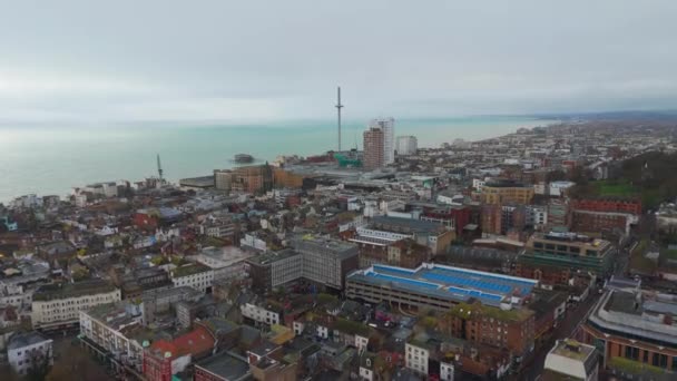 Πόλη Του Μπράιτον Από Ψηλά Αεροφωτογραφία Brighton Ηνωμενο Βασιλειο Δεκεμβριου — Αρχείο Βίντεο