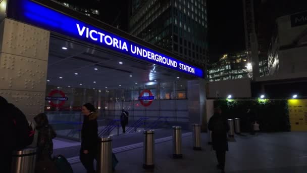 Victoria Metro Istasyonu Londra Londra Rli Kingdom Aralik 2023 — Stok video