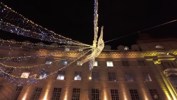 Los Increíbles Ángeles Regency Street Londres Hermosa Decoración Navidad Londres — Vídeos de Stock