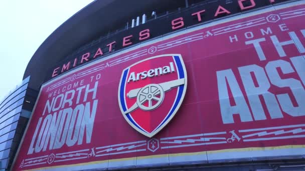 Emirates Stadium London Hem Till Arsenals Fotbollsklubb London Förenade Kungariket — Stockvideo