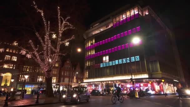 Sloane Square Londynie Nocą London Zjednoczone Królestwo Grudnia 2023 — Wideo stockowe