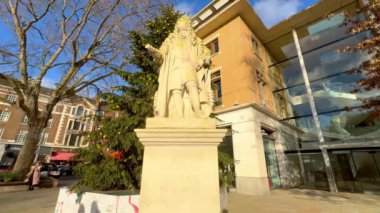 Sloane heykeli ve anıtı Chelsea Londra 'da York Meydanı Dükü London, Birleşik KINGDOM - 12 Aralık 2023