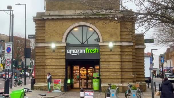 Amazon Fresh Store Londynie London Zjednoczone Królestwo Grudzień 2023 — Wideo stockowe