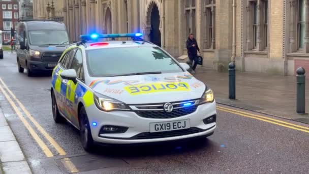 Politieauto Brighton Brighton Verenigd Koninkrijk December 2023 — Stockvideo