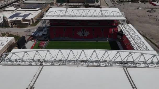 Bmo Field Toronto Kanada Pemandangan Udara Rumah Dari Klub Sepak — Stok Video
