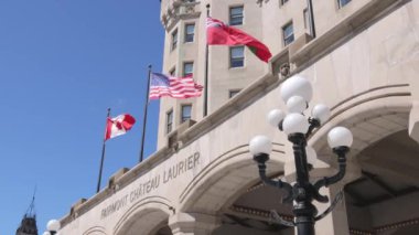 Ottawa Kanada 'dan Fairmont Chateau Laurier - OTTAWA, ONTARIO CANADA - 16 Nisan 2024