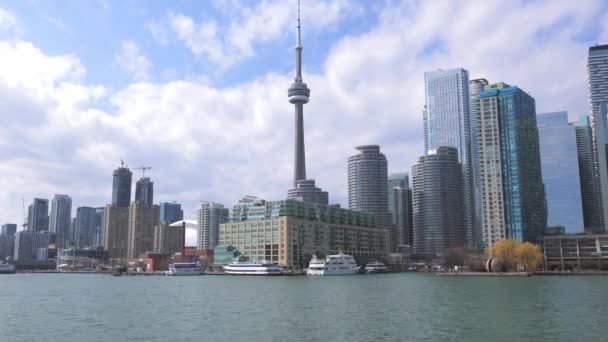 Vista Sobre Horizonte Toronto Desde Lago Ontario Toronto Ontario Canada — Vídeos de Stock