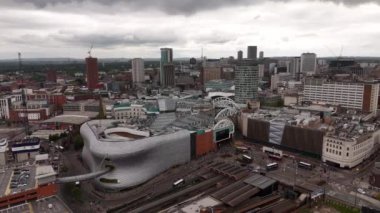 Şehir merkezindeki Bullring Alışveriş Merkezi Birmingham yukarıdan hava görüntüsü - hava aracı fotoğrafçılığı