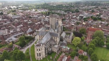 Canterbury Katedrali üzerinde uçuş tarihi Canterbury kasabasında - hava aracı fotoğrafçılığı