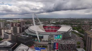 Wembley Stadyumu yukarıdan Londra - ünlü futbol stadyumu - LONDON, İngiltere - 27 Mayıs 2024