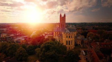 Canterbury Katedrali tarihi Canterbury kasabasında - hava aracı fotoğrafçılığı