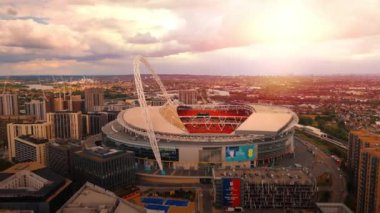 Wembley Stadyumu yukarıdan Londra - ünlü futbol stadyumu - LONDON, İngiltere - 27 Mayıs 2024