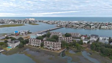 Wilmington North Carolina 'daki Wrightsville Sahili hava manzaralı.