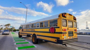 Miami Okul Otobüsü - Miami Plajı POV Yolu - MIAMI, FLORIDA - 5 Kasım 2024