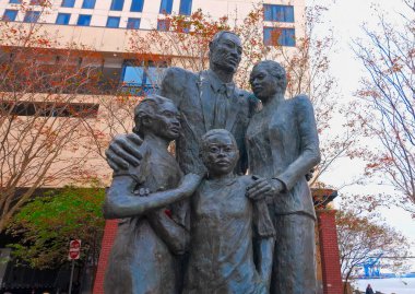 Savannah Georgia 'nın tarihi bölgesindeki Afrikalı Amerikan Anıtı - SAVANNAH, GEORGIA - 29 Ekim 2024